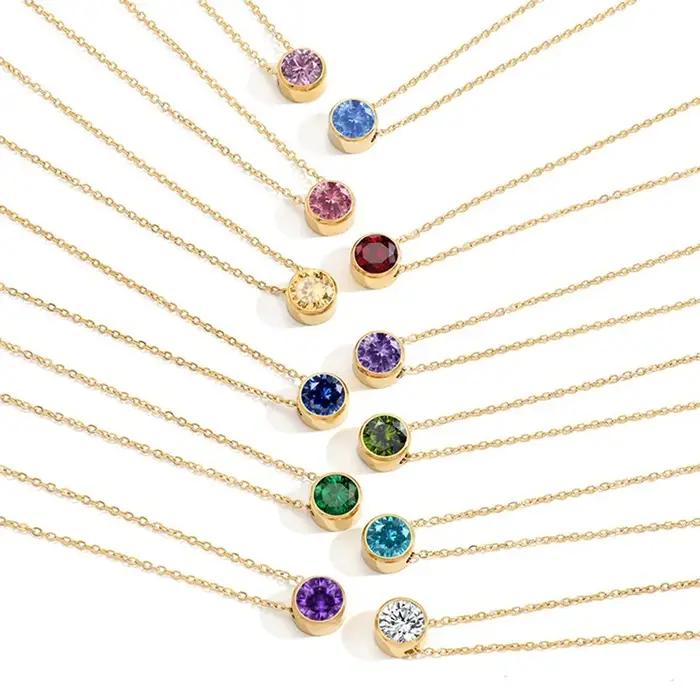 Collier personnalisé avec pierre de naissance des 12 mois