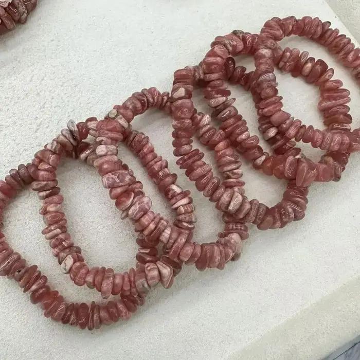 Bracelet de perles de rhodochrosite naturelle pour femme