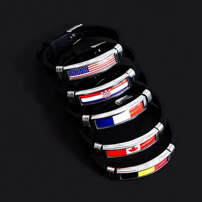 Bracelet drapeau National USA France Canada drapeaux