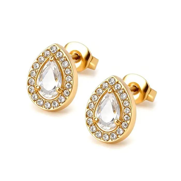 Boucles d'oreilles délicates en forme de goutte d'eau géométrique pour femmes