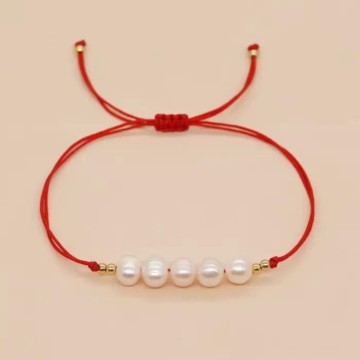 Go2boho – Bracelet bohème en perles d'eau douce, empilable de perles naturelles, chaîne faite à la main, nouveaux bijoux tendance de noël, cadeau pour femmes et filles