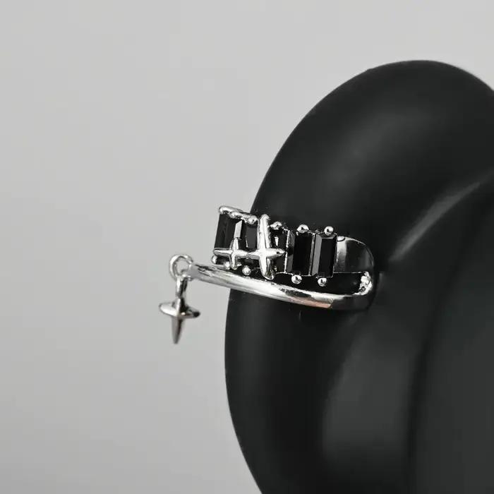 Boucles d'oreilles Hip-Hop en forme d'étoile à épines superposées
