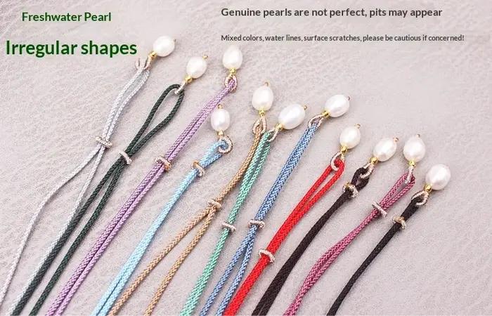Collier de perles véritables tressé à la main