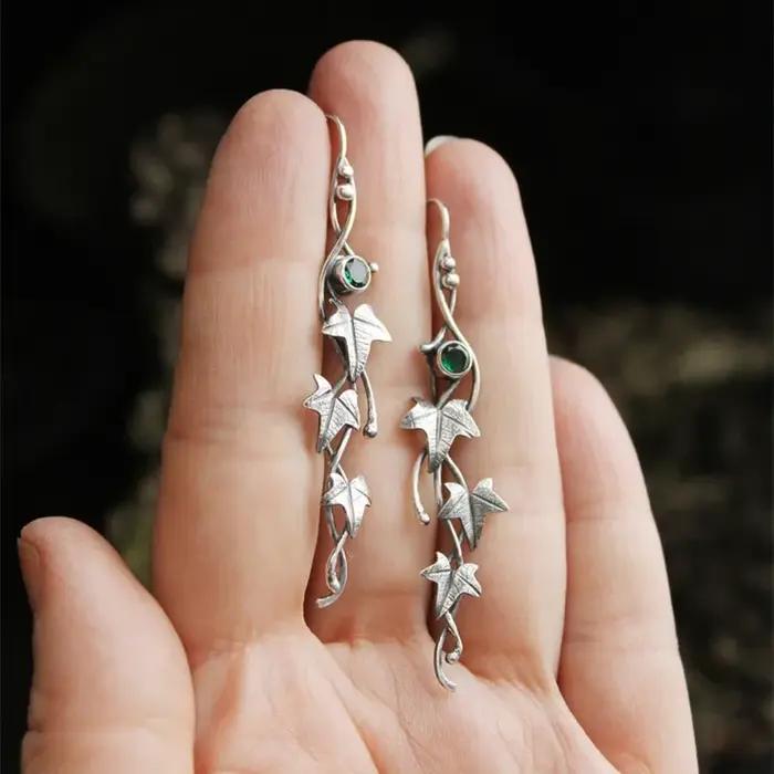 Boucles d'oreilles Vintage en forme de feuille d'élven pour femmes