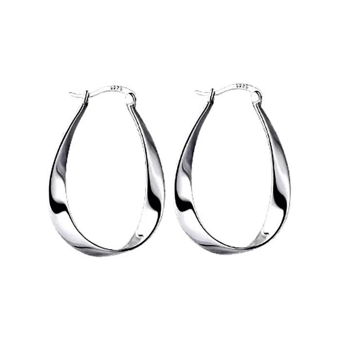 Boucles d'oreilles suspendues torsadées géométriques en argent 925 serties de zirconium pour femmes occasions spéciales cadeaux anniversaire moderne élégant