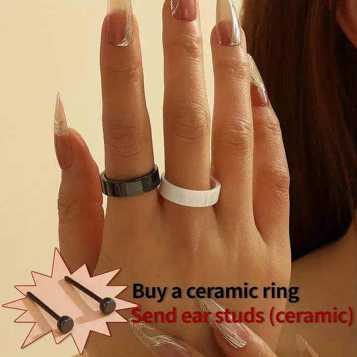 Bague en céramique minimaliste de style européen et américain