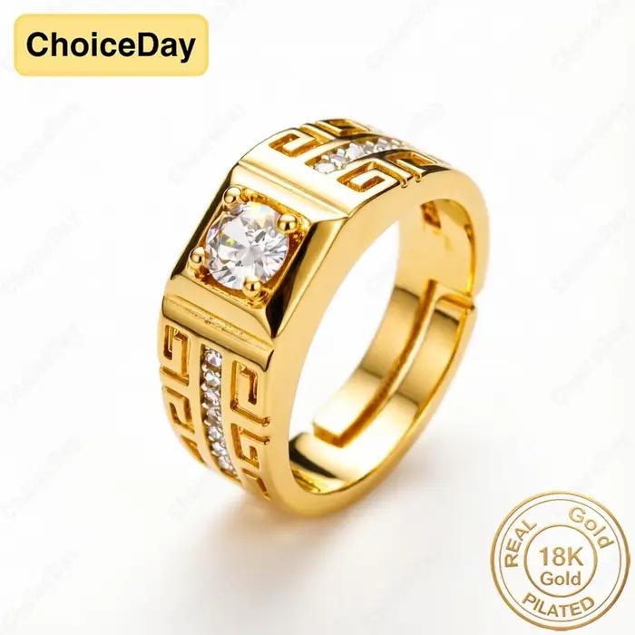 Bague en Zirconium Plaqué Or 18K Luxueuse et Exquise, Accessoire Élégant pour Femme, Cadeau de Fianç