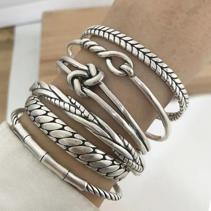 Bracelet en métal 100% argent Sterling 925 massif pour femmes
