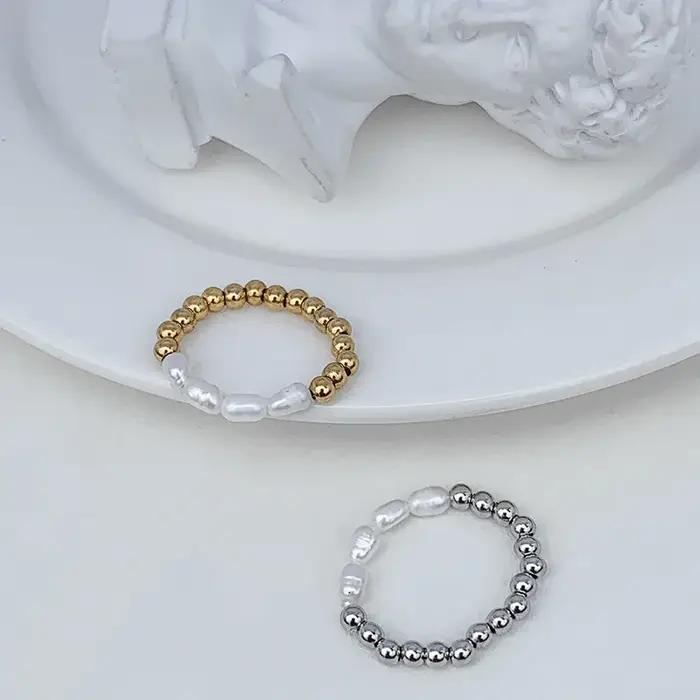 Bague en perles d'eau douce naturelles pour femme
