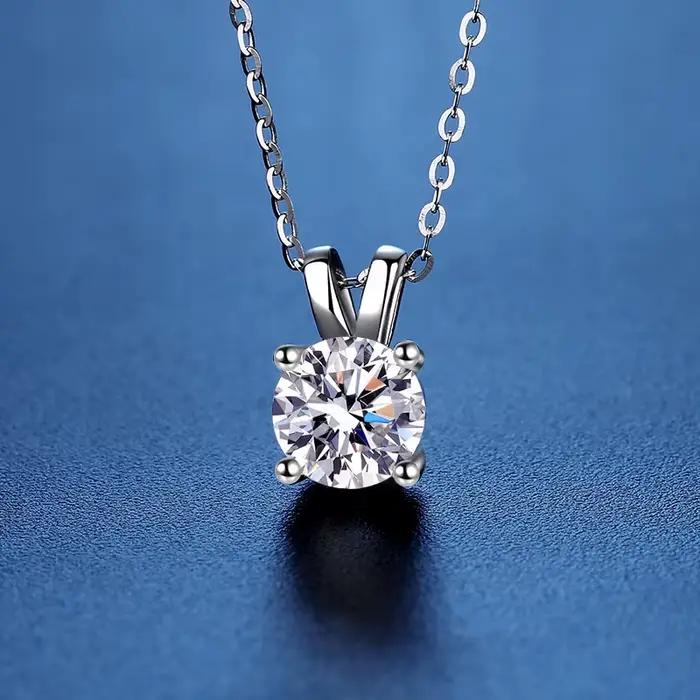 PomerceJelly-Collier Pendentif Moissanite pour Femme, Argent Sterling 925, Qualité Supérieure, ixde