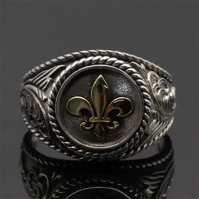 Bague antique en argent regardé 925 pour hommes