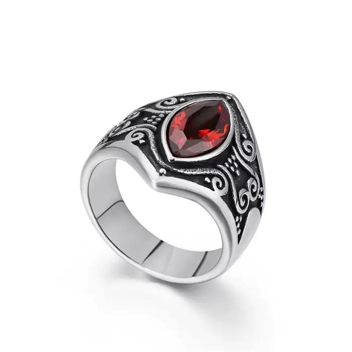Bague en acier titane Vintage faite à la main pour hommes et femmes