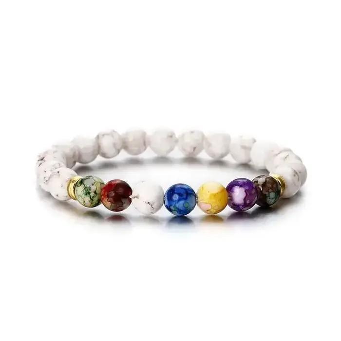 Bracelet chaîne en perles de 7 chakras pour femmes
