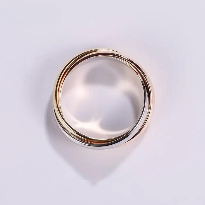 Bague Internet en Argent Sterling Or Rose Tricolore