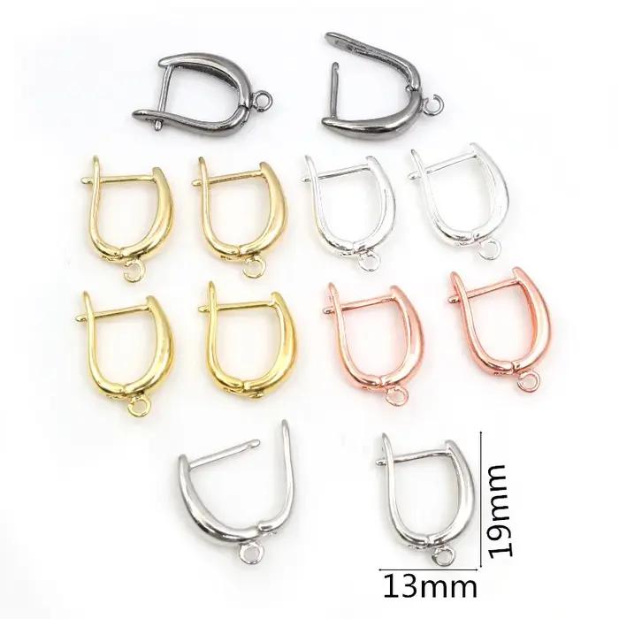 10pcs 19x13mm Couleur Argent Français Boucle D'oreille Crochets Levier Dos Ouvert