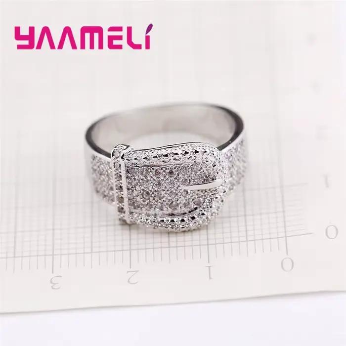 Bague de ceinture brillante pour femmes, nouveaux Bijoux de haute qualité incrustés de petits cristaux autrichien en argent 925, offre spéciale