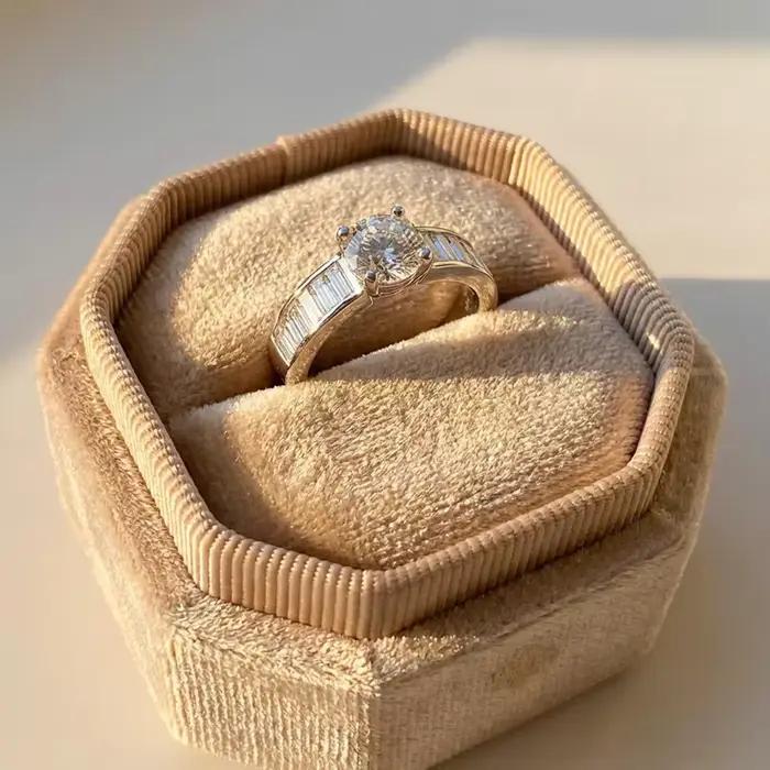 Bague de mariage exquise en argent sterling 925 avec zircone pour femme