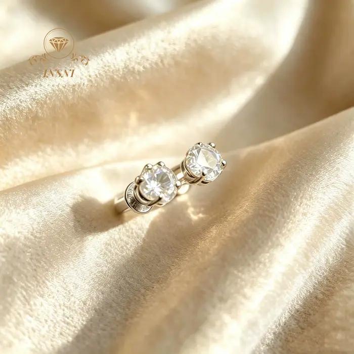 Boucles d'oreilles en argent massif 925 serties de moissonite brillante et diamants de qualité supérieure bijoux luxueux pour femmes occasions spéciales