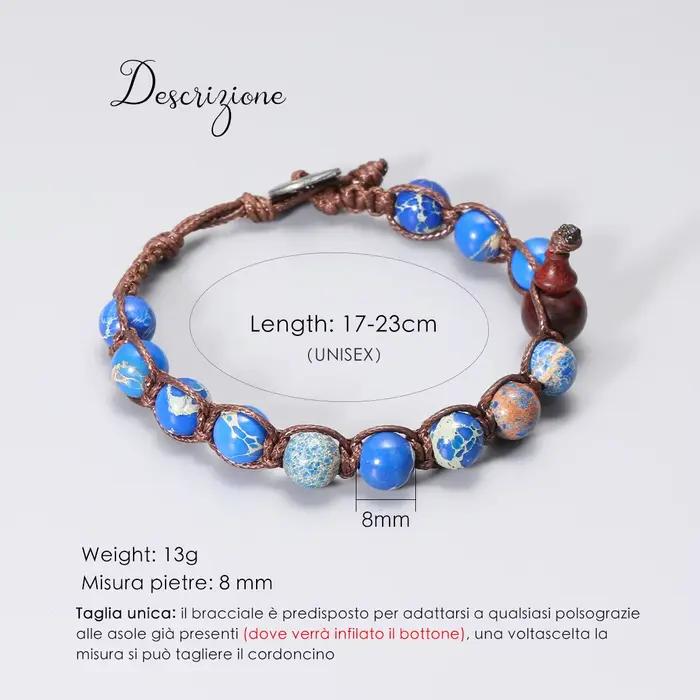 Bracelets en pierre naturelle tissés à la main, réglables, bijoux de guérison de l'âme, bracelets pour hommes et femmes, cadeaux, Bracciale Tibetano Anima
