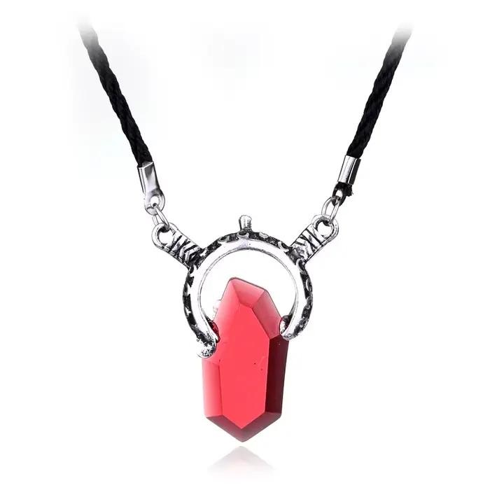 DMC-Collier pendentif en cristal rouge pour hommes et femmes, SAFMaycry, SAFHunter Dante, Amulette p