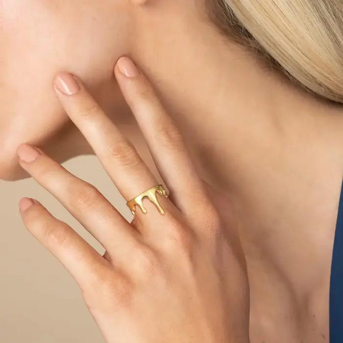 Bagues en métal minimalistes fantaisie pour femmes
