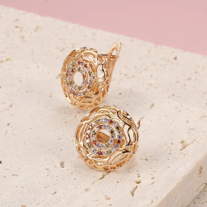 Boucles d'oreilles en Zircon naturel coloré pour femmes
