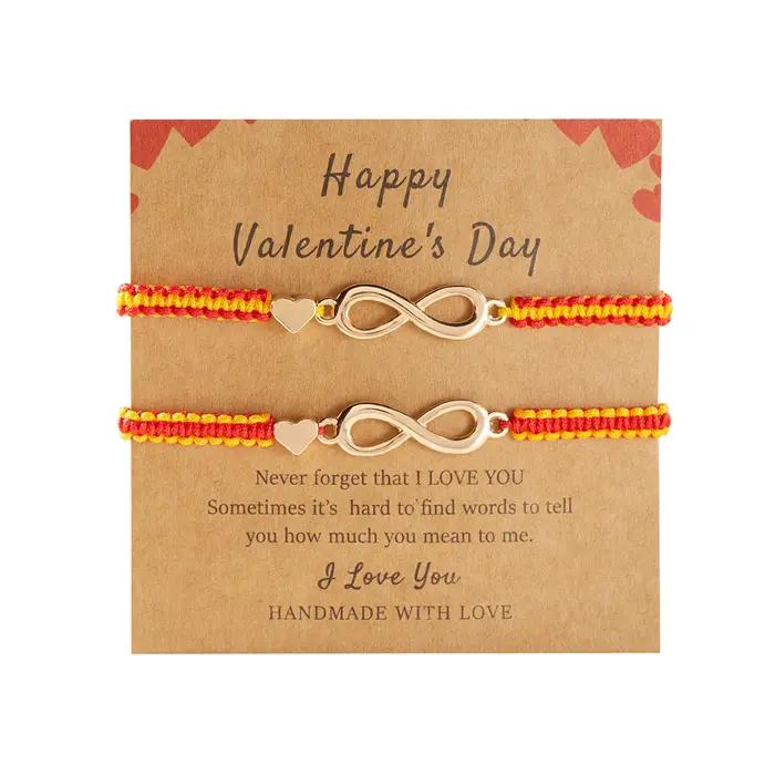 MF ite-Bracelets à breloques Love 8 Extron pour hommes et femmes, ULrouge porte-bonheur, faits à la