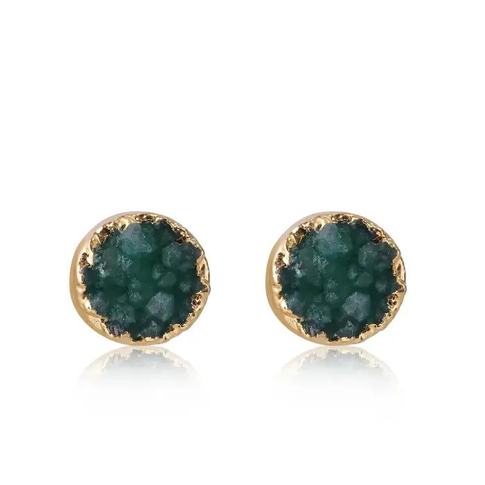 Sanshi bijoux mode boucle d'oreille cristal goujons boucles d'oreilles pour femmes hommes rond clair pierre naturelle cristal oreille bijoux accessoires