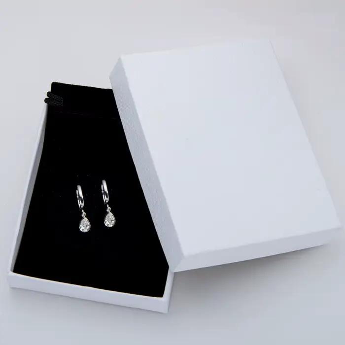 IOGOU-Boucles d'oreilles Moissanite Dangle Huggie pour femme, lunette en forme de formage, créoles en argent regardé 100% 925, bijoux originaux pour filles