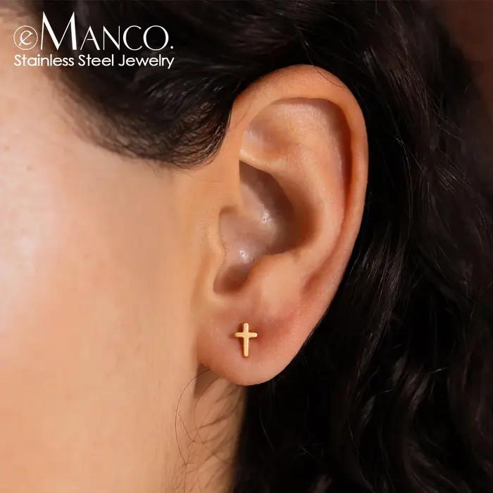 EManco – boucles d'oreilles à clous en acier inoxydable