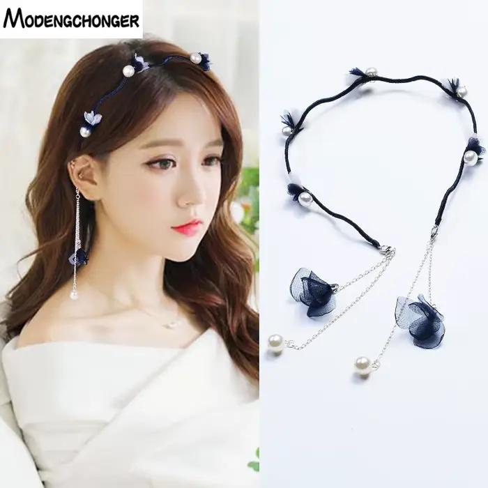 Boucle d'oreille à pampilles pour femmes et filles, cerceau à cheveux, bandeaux pour cheveux, banderole de lunette douce, bandeau de sauna ent plus foncé, accessoires de mode, nouveauté