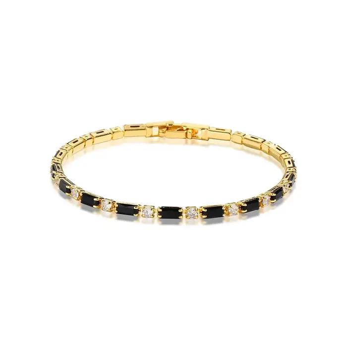 Bracelets de Tennis en cristal noir pour femmes et hommes