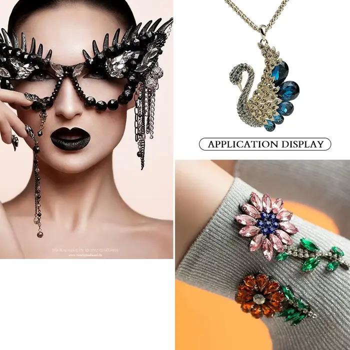 Cristal de verre goutte d'eau, Strass avec griffe argentée cousue sur Strass, pour couture chaussures vêtements robe, Cristal 3003
