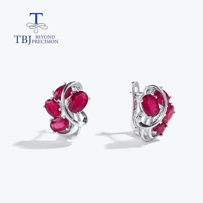 2026, Boucles d'oreilles de luxe fantaisie en argent pour femme, serties de rubis naturels, bijoux c