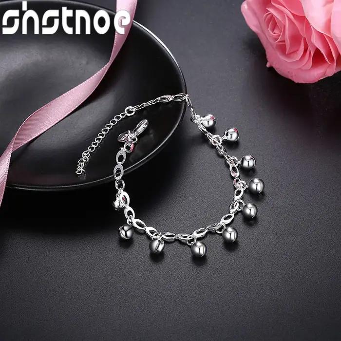 Bracelet cloche élégant et charmant en argent Sterling 925
