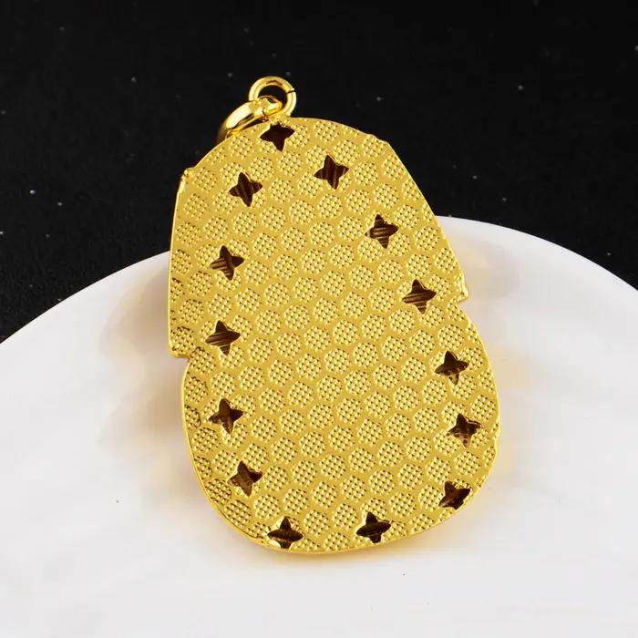 Pendentifs plaqués or du Nigeria pour collier femmes hommes mode couleur or portrait du pharaon égyptien pendentif fabrication de bijoux pour fête