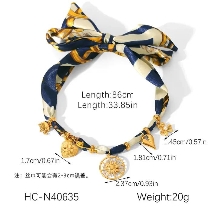 Ensemble Collier et Bracelet Néo-Gothique en Soie Satinée et Acier Inoxydable de Haute Qualité pour Femmes Occasions Spéciales