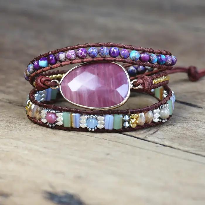 Bracelet Rond en Cuir Exclusif à 3 Brins