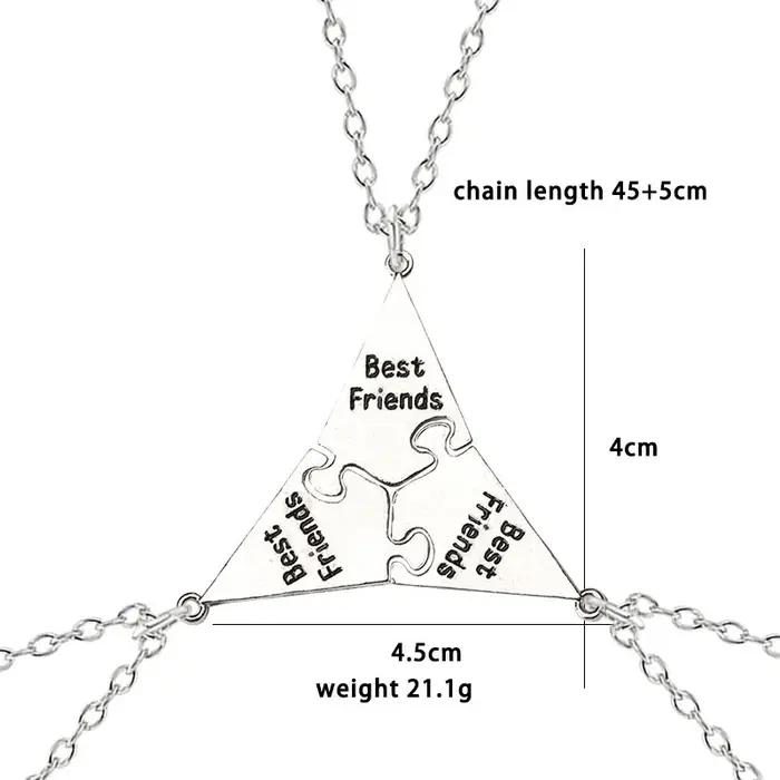 Ensemble de 3 pièces tendance de collier meilleur ami pour femmes et hommes