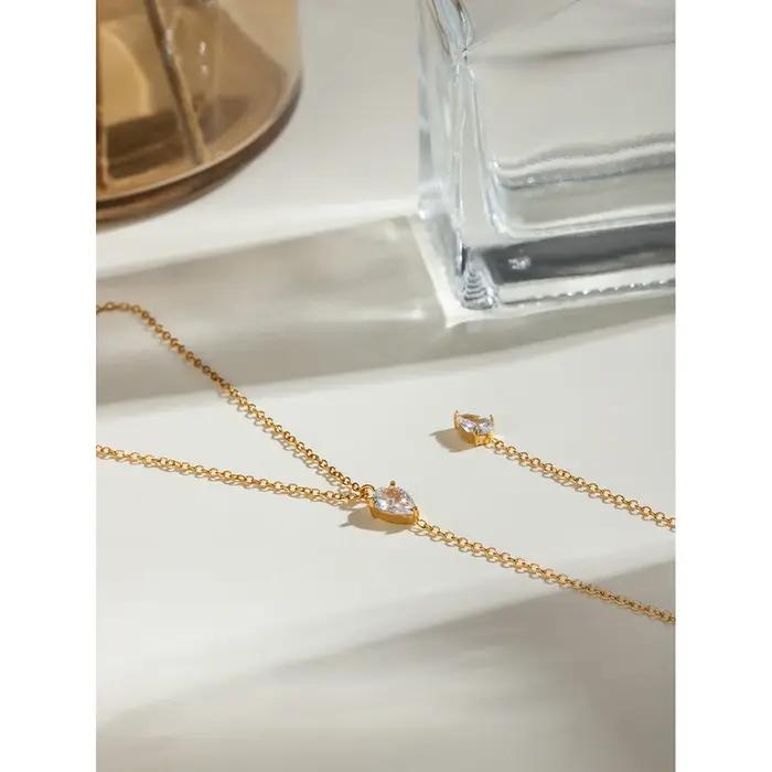 Zora – pendentif minimaliste en strass blancs pour femmes