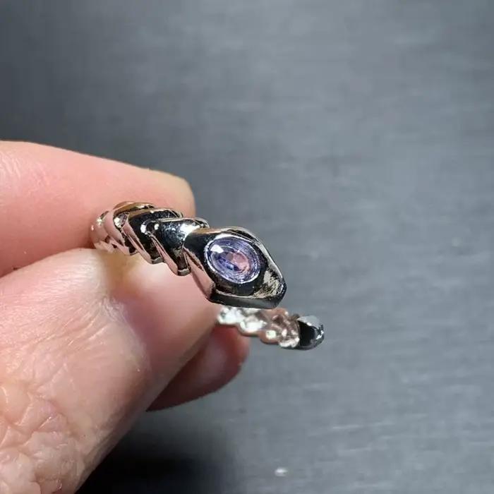 Bague en Tanzanite Naturelle 30 mm, Bague Ajustable pour Femme, Bijoux pour Femme, Cadeau, Vente en