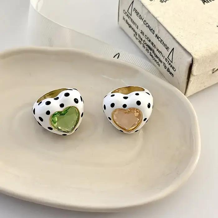 Bague en cristal incrustée de vaches pour femmes, mode coréenne