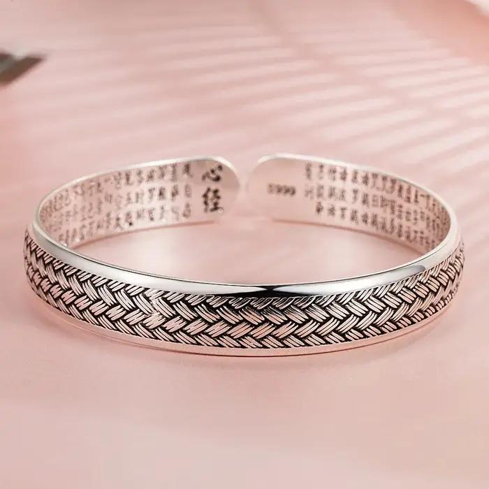Bracelet noir ouvert tissé en argent sterling 925 pour femme avec zirconium pour soirée et cérémonies elegance sophistiquée bijou occasionnels