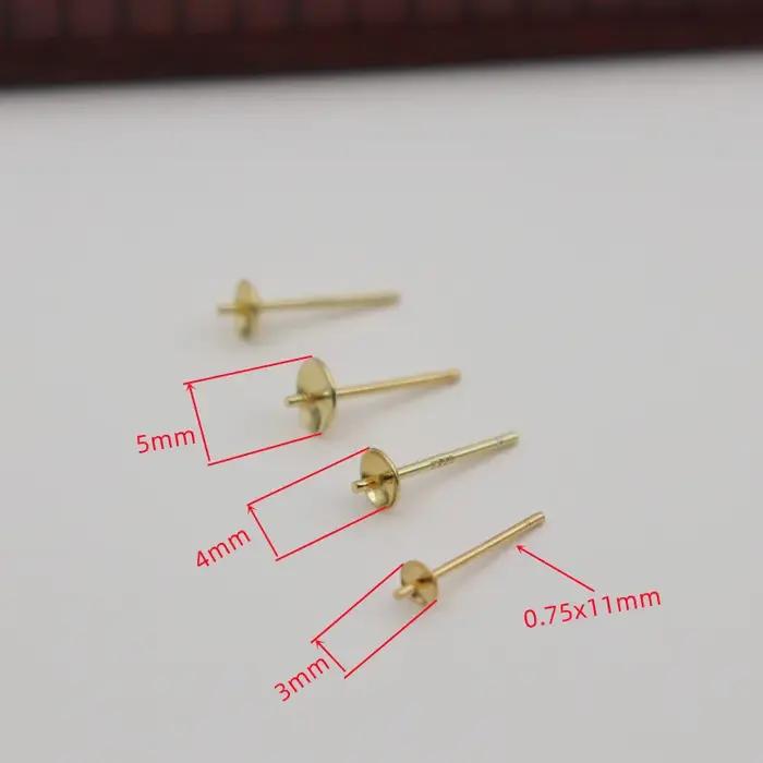 1 paire de supports de boucles d'oreilles en argent Sterling 925 massif