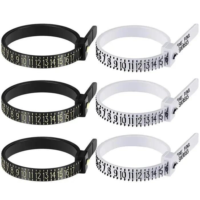 Lot de 6 outils de mesure de taille de bague réutilisables – Jauge de taille de doigt – Outils de di