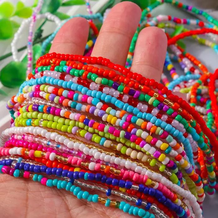 Bracelet multilayé à perles colorées résine bohème romantique pour femmes occasions spéciales cadeaux quotidiennes festives