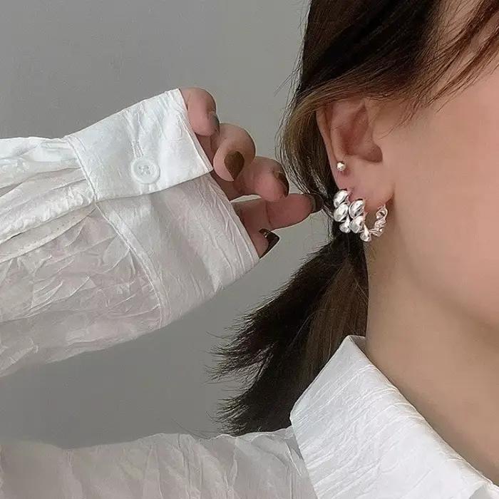 Boucles d'oreilles Vintage en argent Sterling 925 pour femmes, bijoux tendance, prévention des allergies, accessoires de fête, cadeau