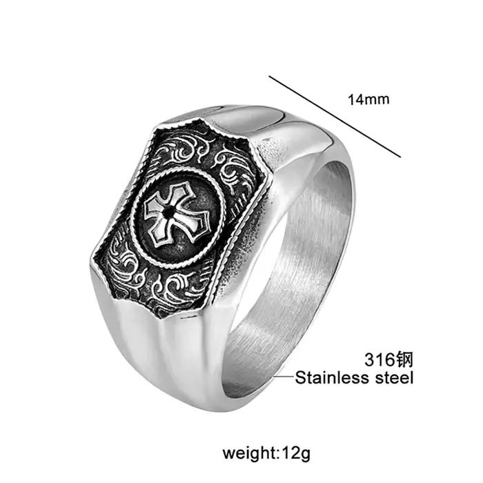 Bague croix foi et force pour hommes et femmes