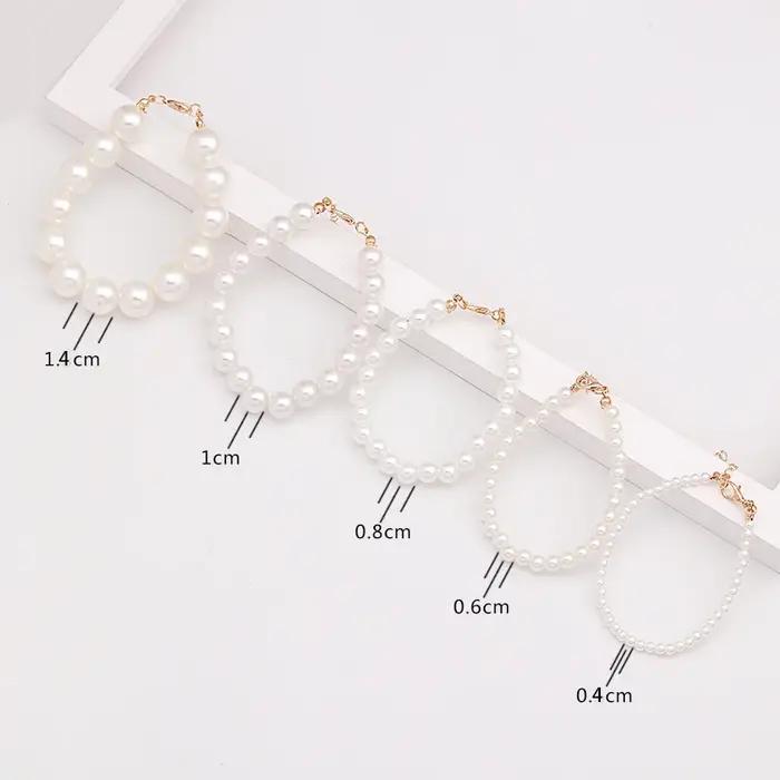 Bracelet élégant en perles d'imitation faites à la main pour femmes et filles