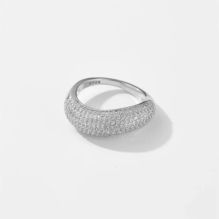 DPLAOPA 100% 925 argent Sterling géométrique plein Zircon pavé femmes bague de luxe cristal bijoux fins Rock Punk cadeau de mariage